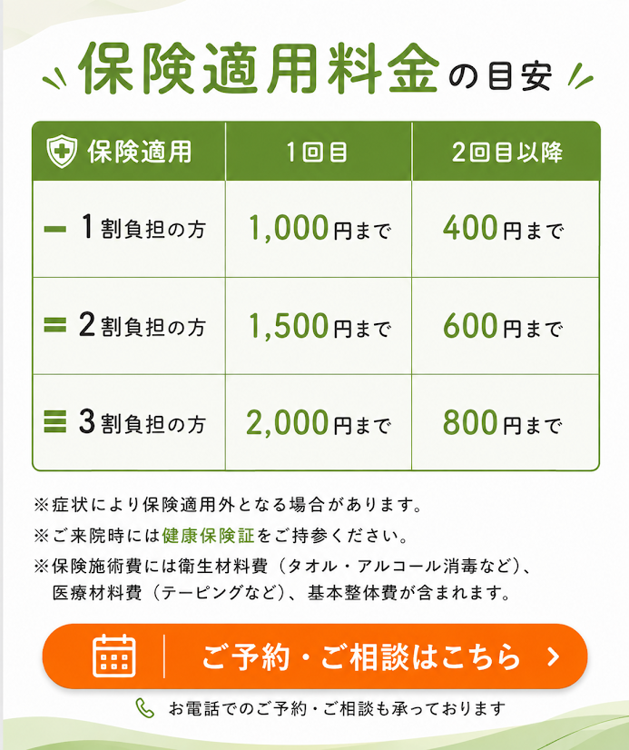 NAOSEL大江整骨院 腰痛 費用の目安