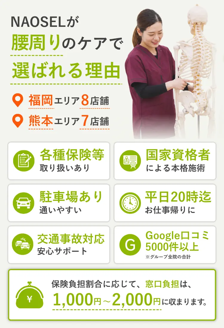 NAOSEL大江整骨院 腰痛 選ばれる理由